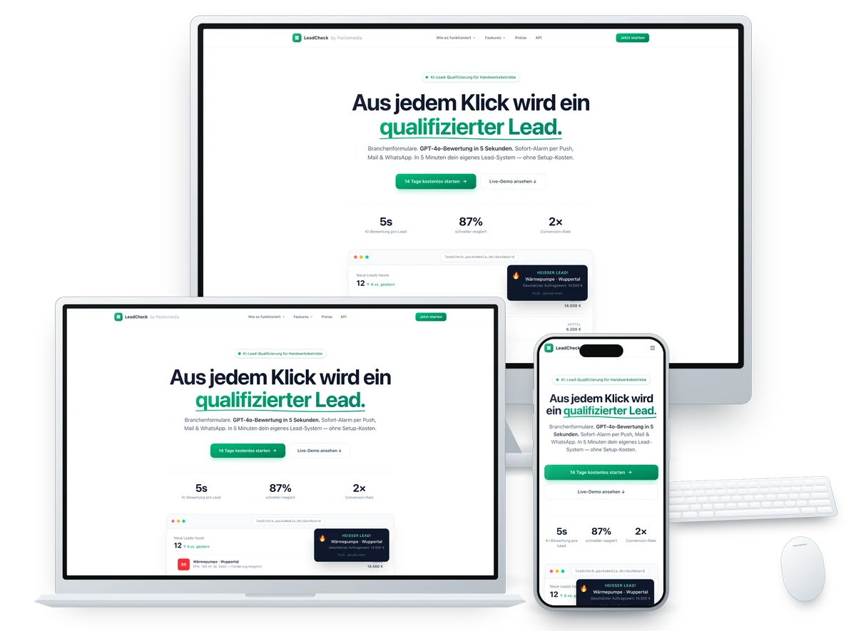 LeadCheck – Apps von Packomedia