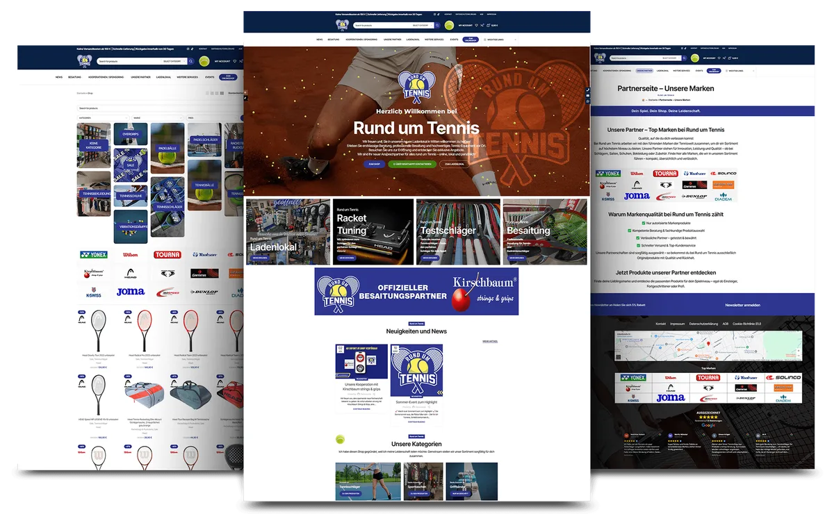 Onlineshop Rund um Tennis