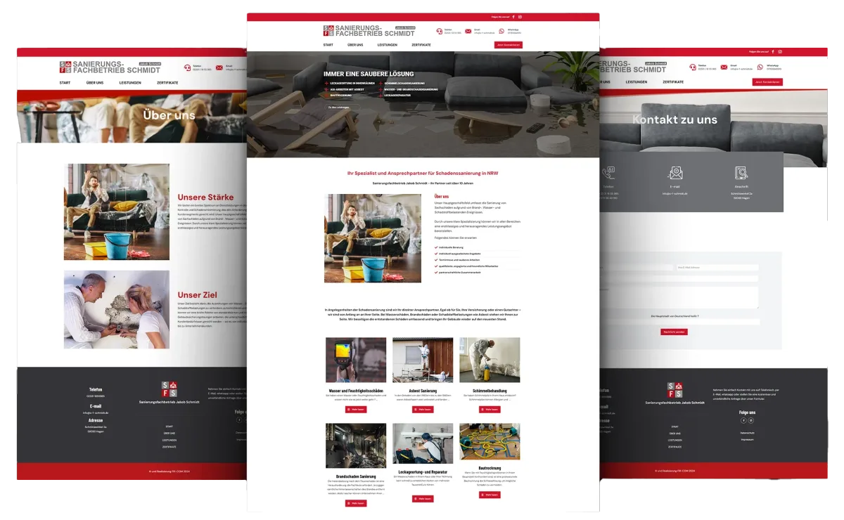 Website Sanierungsfachbetrieb Schmidt