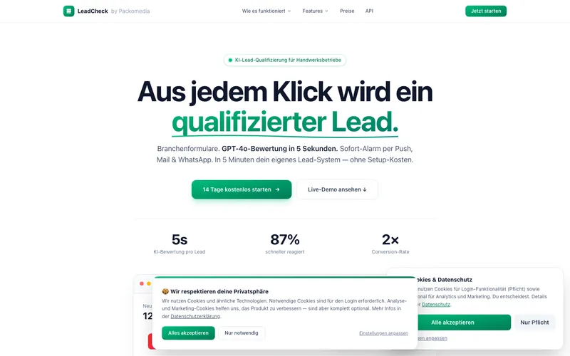 LeadCheck – von Packomedia entwickelt