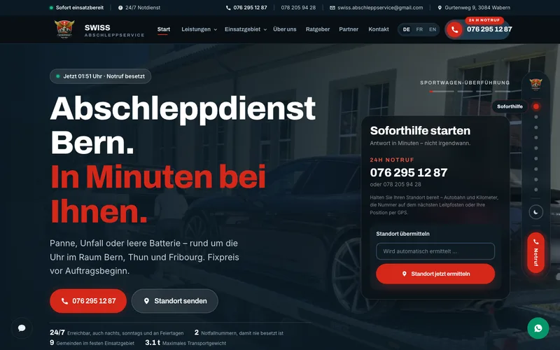 Website Swiss Abschleppservice